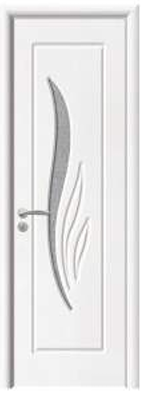 Usa de interior din lemn cu geam, Kastilio K115-S5, stanga/dreapta, alb