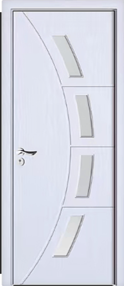 Usa de interior din lemn cu geam, YIMCA Y508(GM)A, stanga/dreapta, alb