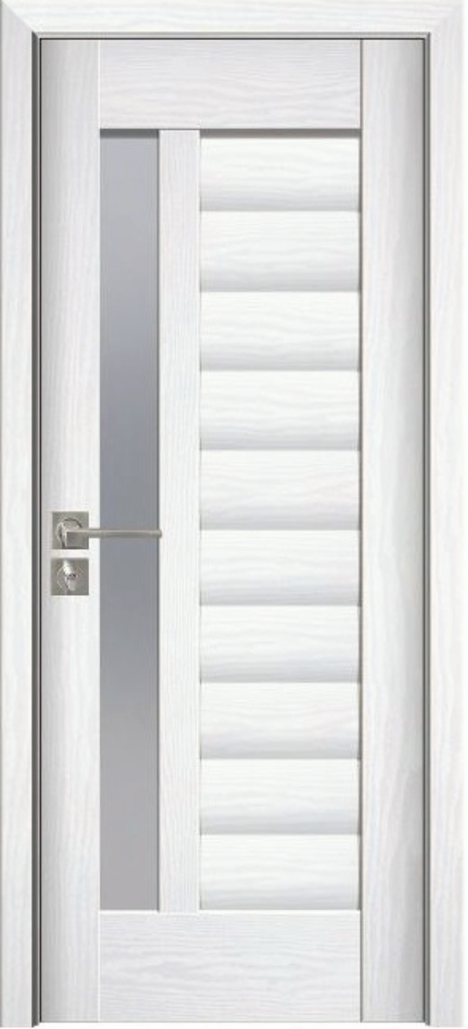 Usa de interior din lemn cu geam, Yimca YL03A, stanga/dreapta, alb