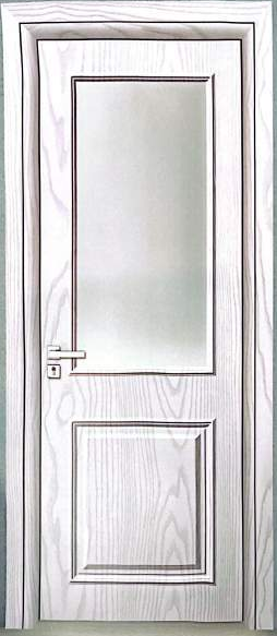 Usa de interior din lemn cu geam, Yimca YL10A, stanga/dreapta, alb