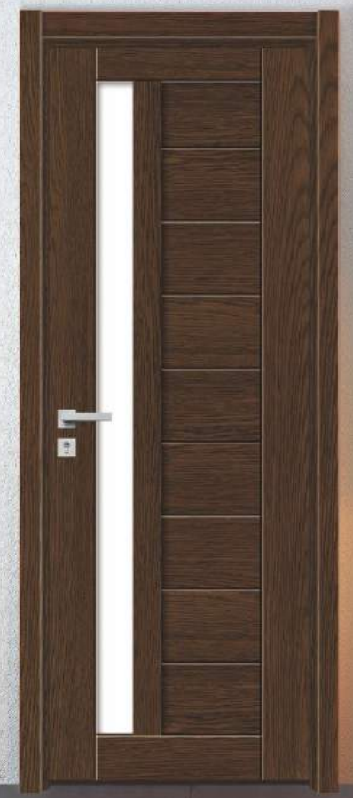 Usa de interior din lemn cu geam, IDEEA Lux ZS-MG01-G, stanga/dreapta, maro